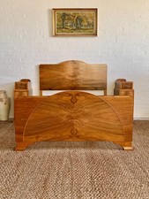 Art Deco Double Bed – Walnut