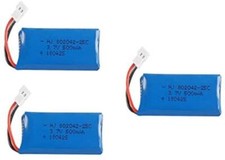 3-Pack 500mAh 3.7V LiPo