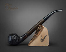 LONG WOODEN SMOKING PIPE FOR TOBACCO  CHURCHWARDEN no 53  9"  Rustic Black  PEAR