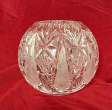 Cut Crystal Glass Rose Bowl /