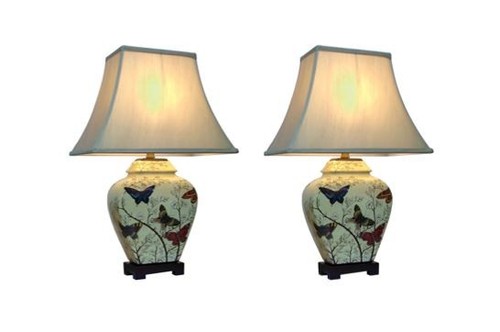 Pair oriental chinese table - of,