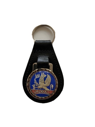 Black leather keyring fob - black,