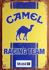 Camel Racing Team Metal Advert Sign Vintage Garage Workshop Shed Plaque Bar Tin 
