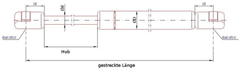 Gas pressure spring - 2x,