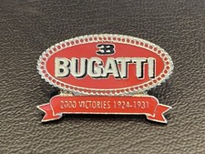 BUGATTI - 2000 VICTORIES 1924 - 1931 MOTOR CAR RACING RARE LAPEL PIN BADGE
