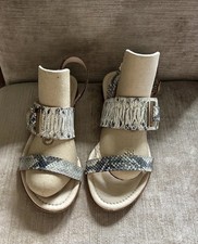 RUSSELL & BROMLEY FLAT SNAKESKIN SANDALS  SIZE 6
