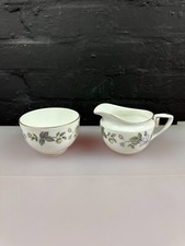 Royal Worcester June Garland Milk Cream Jug 3.25" and Open Sugar Bowl 3 Sets