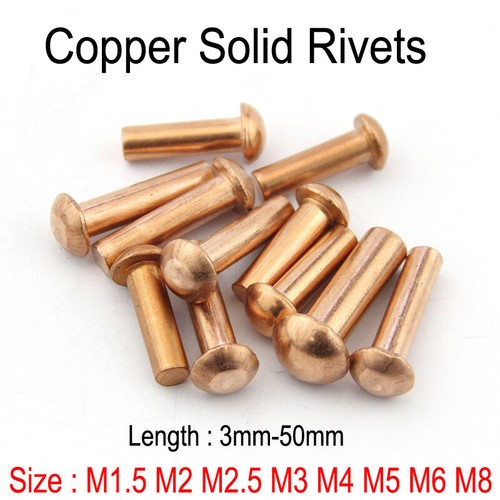 Solid copper round pan head - solid, round/pan
