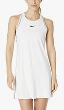 WOMEN’S NIKE COURT DRY TENNIS DRESS (SIZE XS - 939308 010) WHITE/BLACK