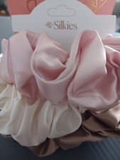 3 x Silkies Set 100% Pure Mulberry Silk Large Oversized Scrunchies