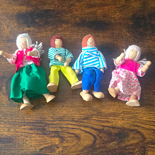 Wooden peg doll figures with - peg,