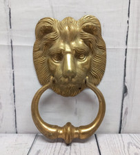 Vintage Brass Knocker Lions