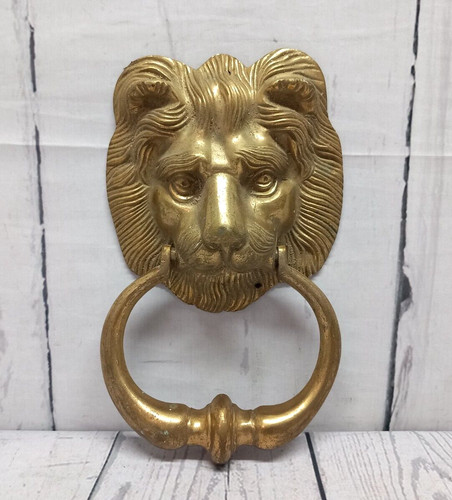 Vintage brass knocker lions - vintage,