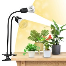 SANSI Grow Lights for Indoor Plants 2-Head 20W Full Spectrum LED Grow Lamp Timer