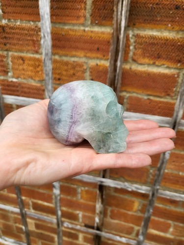 Fluorite crystal skull carving - crystal,