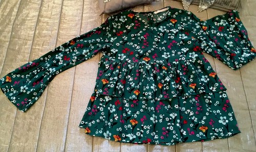Zara trafaluc green floral top - zara,