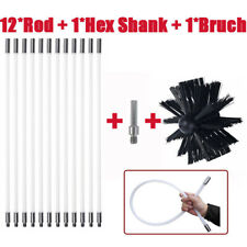 14Pcs Flexible Chimney Sweep Set Flue Sweeping Brush Rod Kit Soot Cleaning Rods