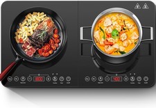 Aobosi Double Induction Hob,Induction Hobs with Black Glass Panel Body,