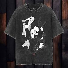 Naruto Kakashi And Obito Koi Fish Vintage T-Shirt | Anime Oversized Cotton Tee