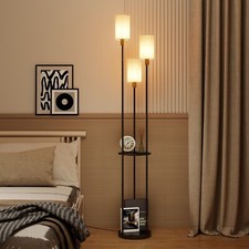 3-Linen Lampshade Floor Lamp