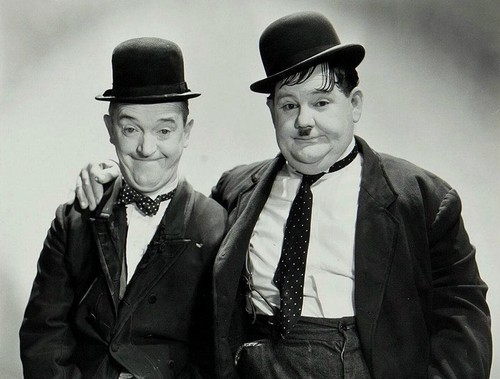 Laurel and hardy whispers wall - hardy,