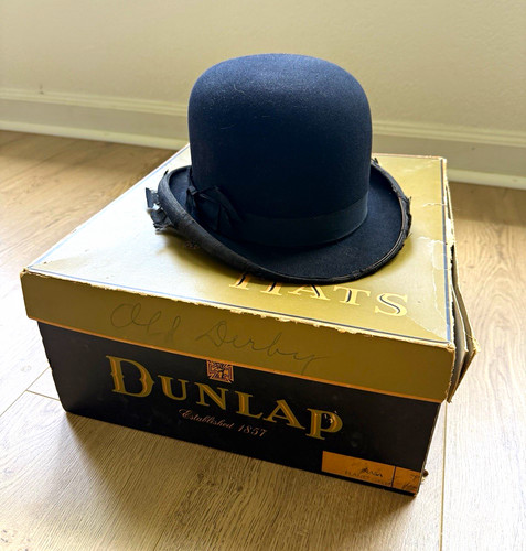 Vtg dunlap men black felt - black,