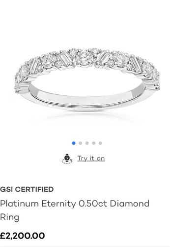 Platinum eternity 5ct - platinum,