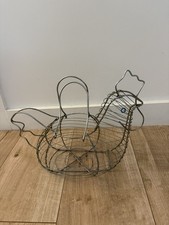 Metal Wire large Chicken Hen Egg Basket Holder Kitchen Storage, Farmhouse Basket