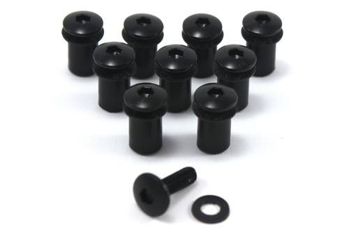 Black motorcycle screen bolts - black,