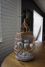 Vintage Chinese Wood Birdcage