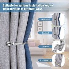 Metal Curtain Hold Backs x 2 Easy Wall Fitting Decorative Tie Backs Hooks Holder