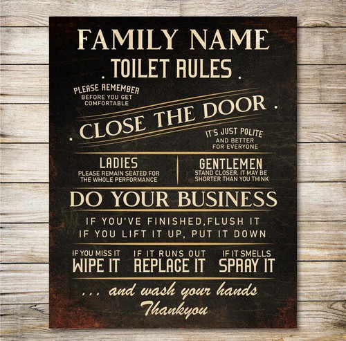 Personalised toilet sign - toilet,