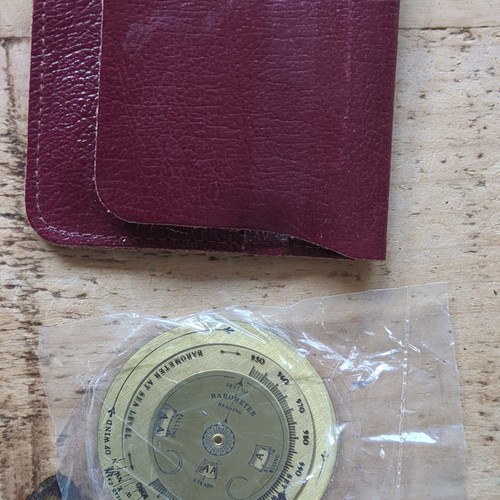 Brass pocket barometer - pocket,