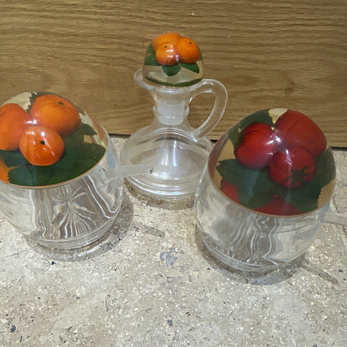 3pc clear glass - clear, fruit