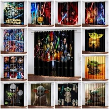 Star Wars Yoda Baby Thick Blackout Bedroom Curtains Thermal Ring Top Eyelet Gift