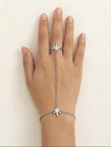 Silver hand chain bracelet - chain,