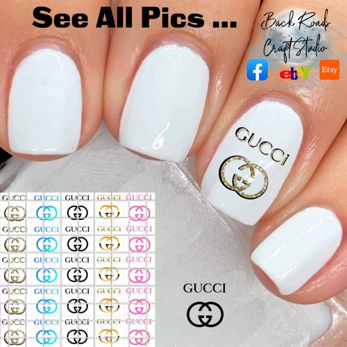 Gucci waterslide nail art - gucci,