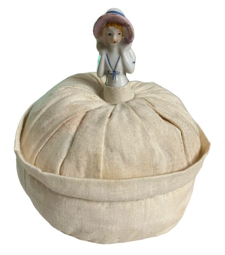 Vtg porcelain half doll hat - porcelain,