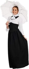 Women`s Mary Poppins Costume Victorian Lady Nanny Teacher Fancy Dress S - XXL