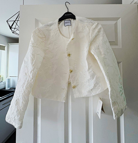Motf white floral jacquard - white,