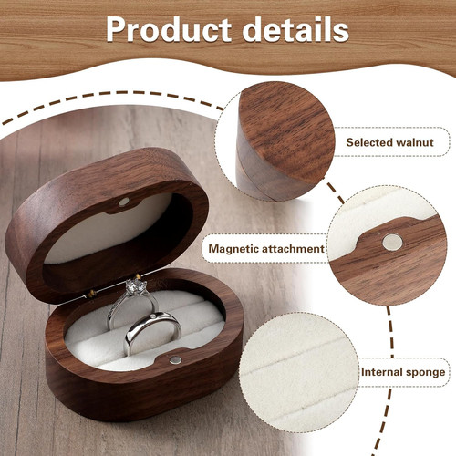 Yolev wooden double ring box - double,