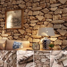 Rustic Slat Stone Wallpaper 3D
