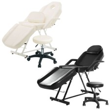 Massage Table Chair Set Nail Shop Tattoo Bed Stool Salon SPA Beauty 3 Fold Bench