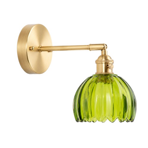 Brass wall sconce green - brass,
