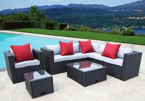 Black rattan garden wicker - garden,