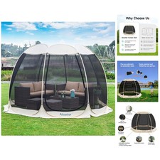 Spacious 6-10 Person Screen House Gazebo - Instant Setup UV Protection Tent