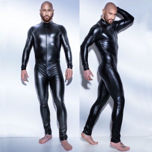 Men pvc leather - men, black