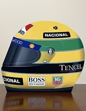 WOW!!!  Ayrton Senna Mclaren Honda  F1 Formula MP4 Race Car Helmet Sign HD 3D
