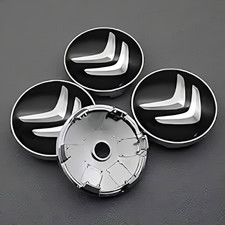 4x Citroen 60mm Alloy Wheel Centre Hub Caps in Black C1 C3 C4 DS3 Most Models UK