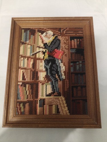 Vintage framed needlepoint - framed,